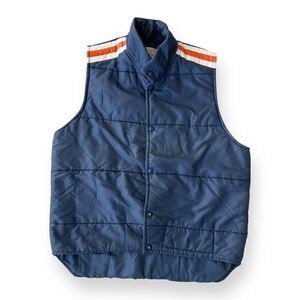 Bombardier Mode Inc. Vintage 70s Vest Navy/White/Orange Men's Medium (M)